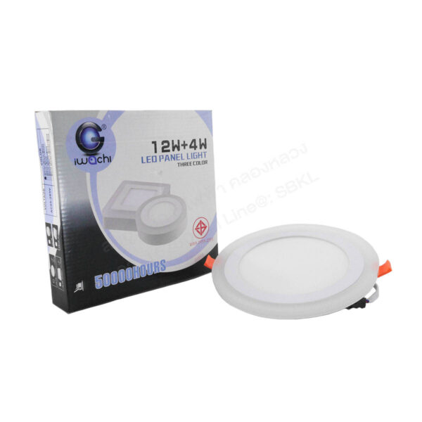 โคมดาวน์ไลท์กลมขาว LED PN CO 6" 12+4W DL WW (IWACHI)