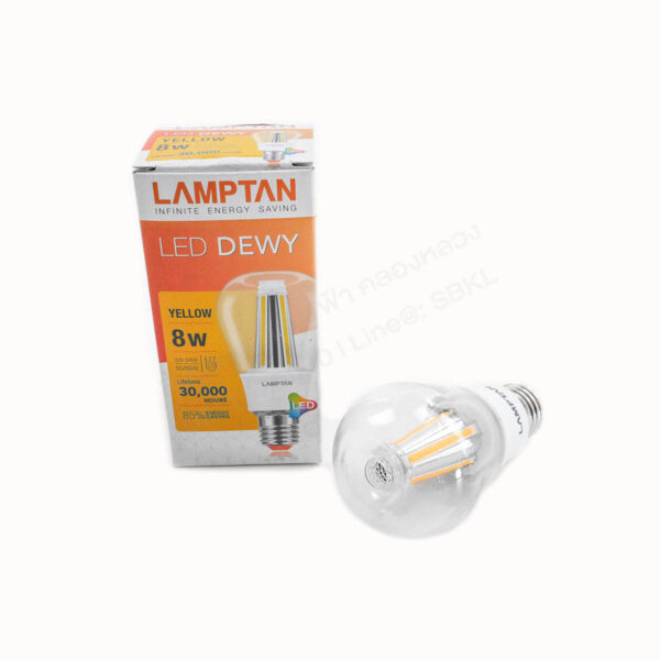 หลอดLED Bulb ดิววี่ 8W เหลือง (LAMPTAN)