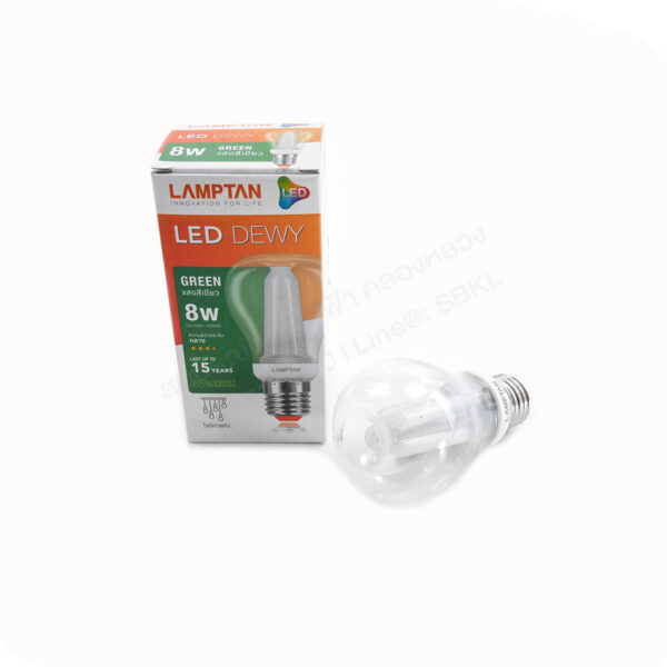 หลอดLED Bulb ดิววี่ 8W เขียว (LAMPTAN)