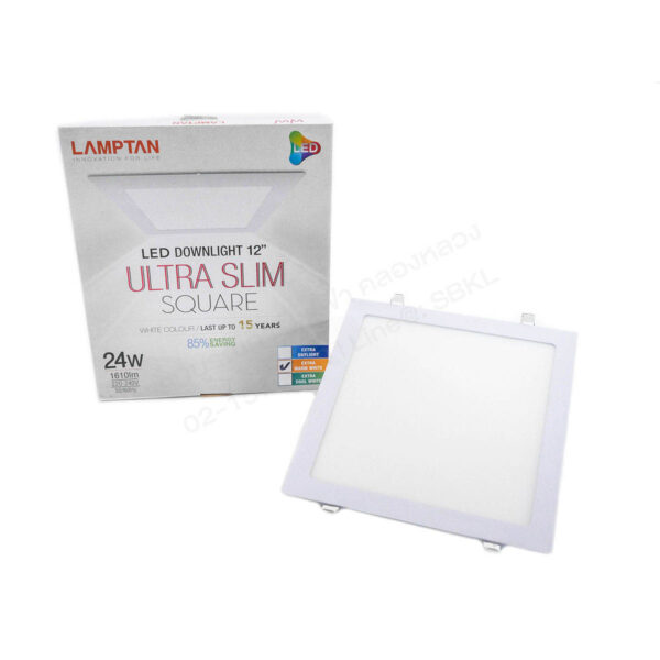 โคมLED Downlight Ultra Slim 24W หน้าเหลี่ยม WW P.10 (LAMPTAN)