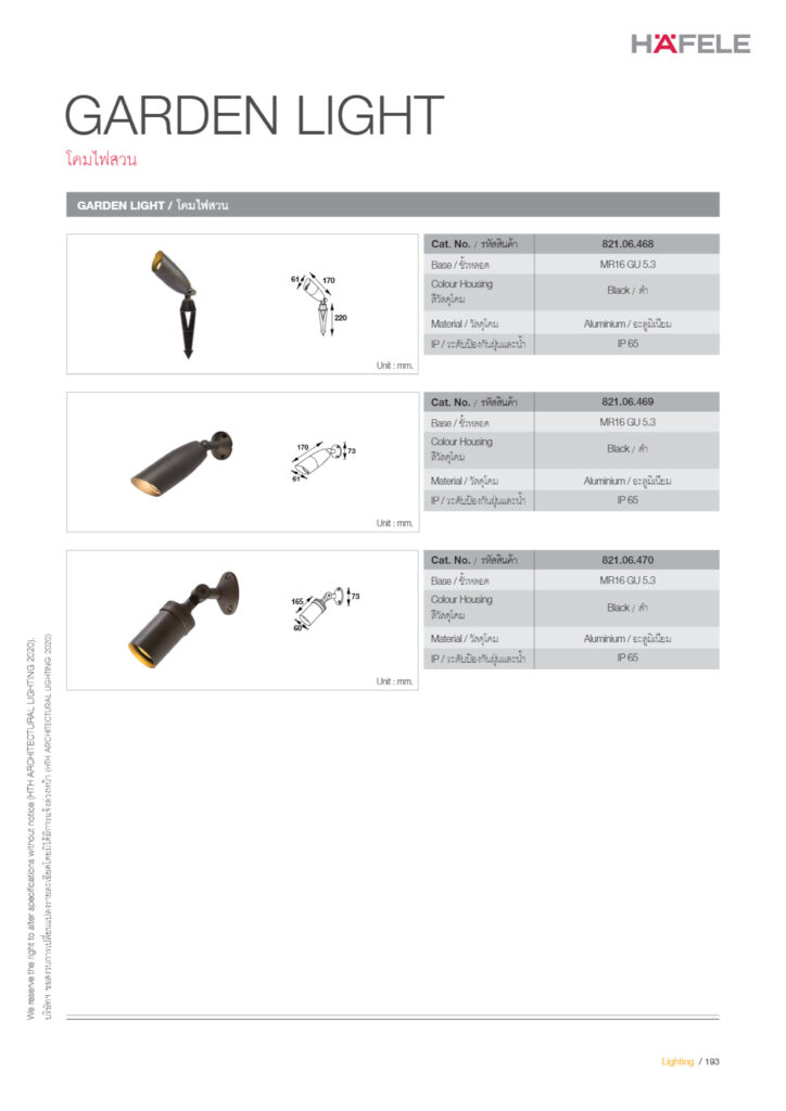 โคมแป้น หน้ากลม ทรงกระบอก A2 SUPPORT MR16 BK สีดำ (HAFELE)