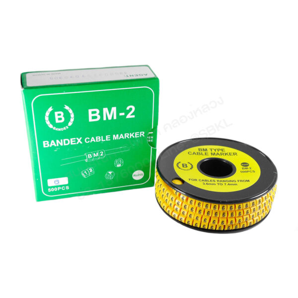 วายมาร์คเกอร์ขนาดBM-2 เลข 6 (500 pcs.) (BANDEX)